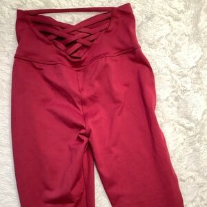 Bombshell sportswear woven lace back leggings